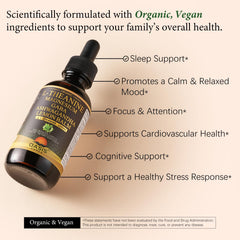 Oasis Force L-Theanine Drops label close-up shows 400 mg per serving.