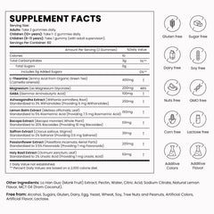 OASIS FORCE L-Theanine Gummies label details—9-in-1 blend benefits highlighted.