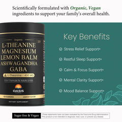 OASIS FORCE L-Theanine Gummies lemon flavor—vibrant chewable for focused calm.