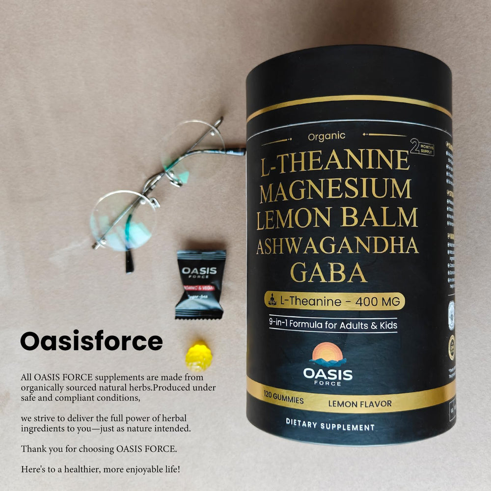 OASIS FORCE L-Theanine Gummies lemon bite—soft texture and easy digestion.