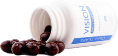 Oasis TEARS VISION DHA softgel closeup highlighting omega-3 use for eyes.