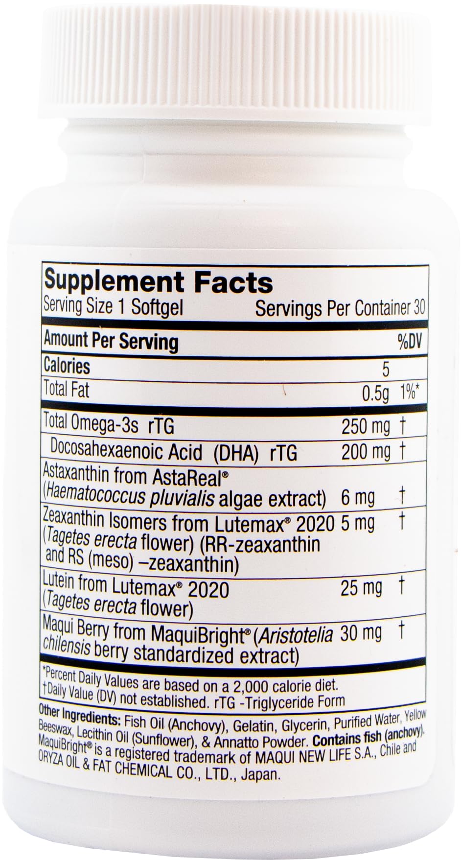 Oasis TEARS VISION label closeup noting non-GMO, gluten-free, and dairy-free.