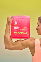 Oath Clear Whey Isolate offers 21 servings per bag for versatile use.