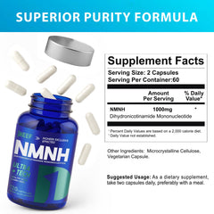 obnobm NMNH capsules inside view showing the two-capsule daily dose.