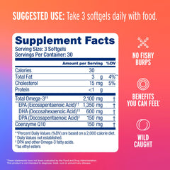 Oceanblue Omega-3 2100 label shows EPA and DHA breakdown