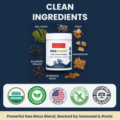 Ocean's Balance Seacleanse+ detox bottle label promotes gentle balance.