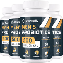 Ocshesally Probiotics for Men 500B capsules support gut balance.