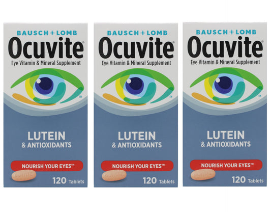 Ocuvite lutein tablets bottle close-up highlighting eye nutrition benefits