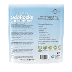 OdoBan OdoRocks bag side view highlighting compact odor eliminator.