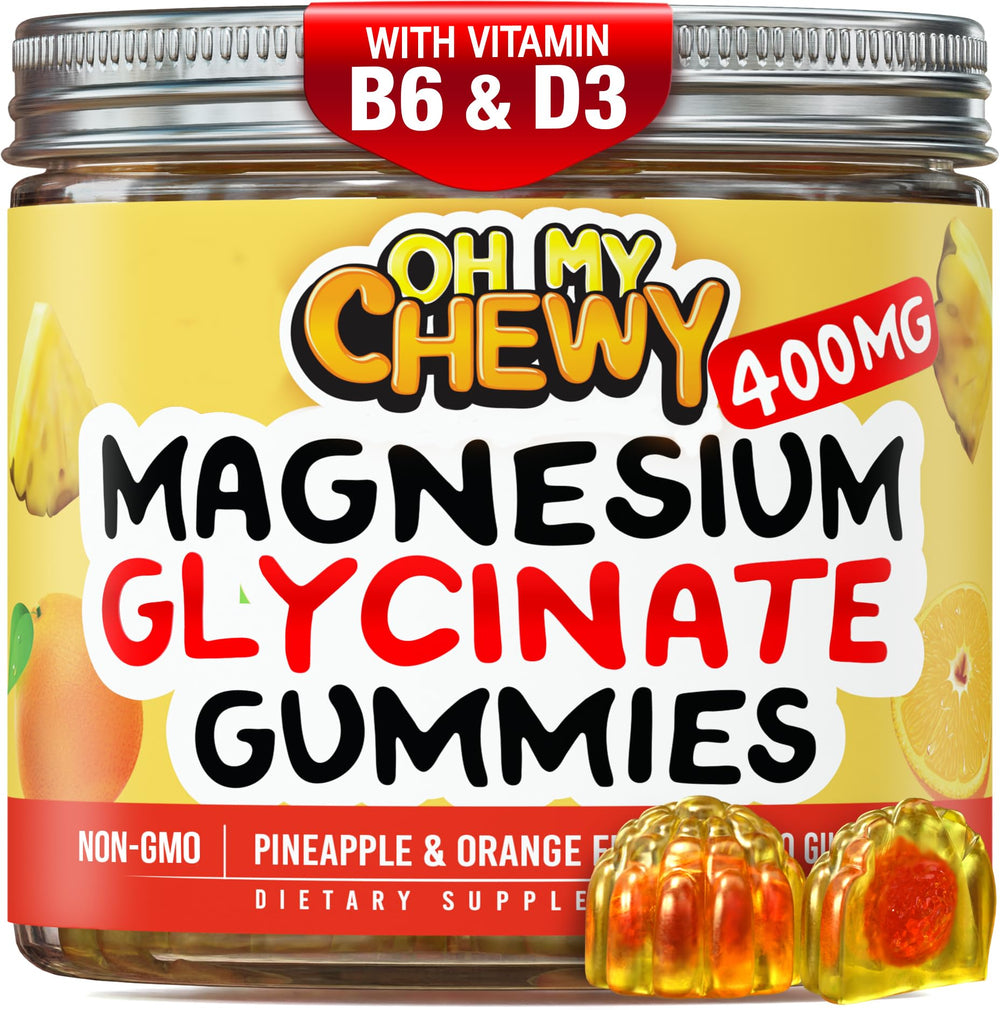 OH MY CHEWY magnesium glycinate gummies bottle front for family wellness