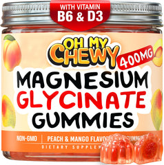 OH MY CHEWY center-filled magnesium glycinate gummies bottle for family wellness and easy daily use.