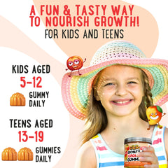 OH MY CHEWY height growth flavor banner peach mango on packaging