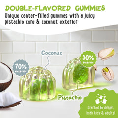 OH MY CHEWY magnesium gummies close-up showing fruity colors for all ages.