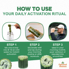 O H Optimal Human mixed-in-water-glass demonstrates easy hydration and daily intake.