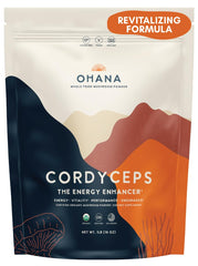 Ohana Cordyceps organic powder bag boosts daily energy and vitality.