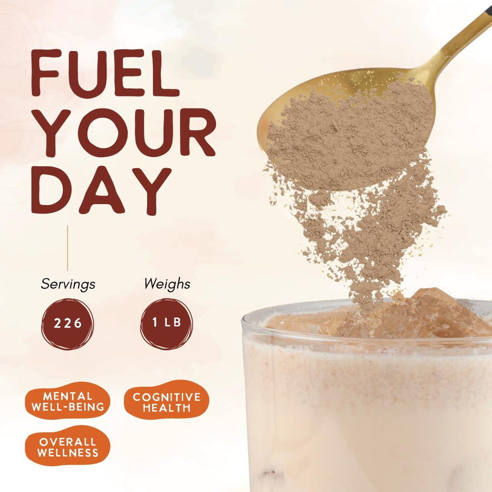 Ohana Lion’s Mane powder added to shakes for daily focus support