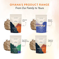 Ohana Mushrooms Agaricus Blazei organic certifications badge supports gluten free vegan options