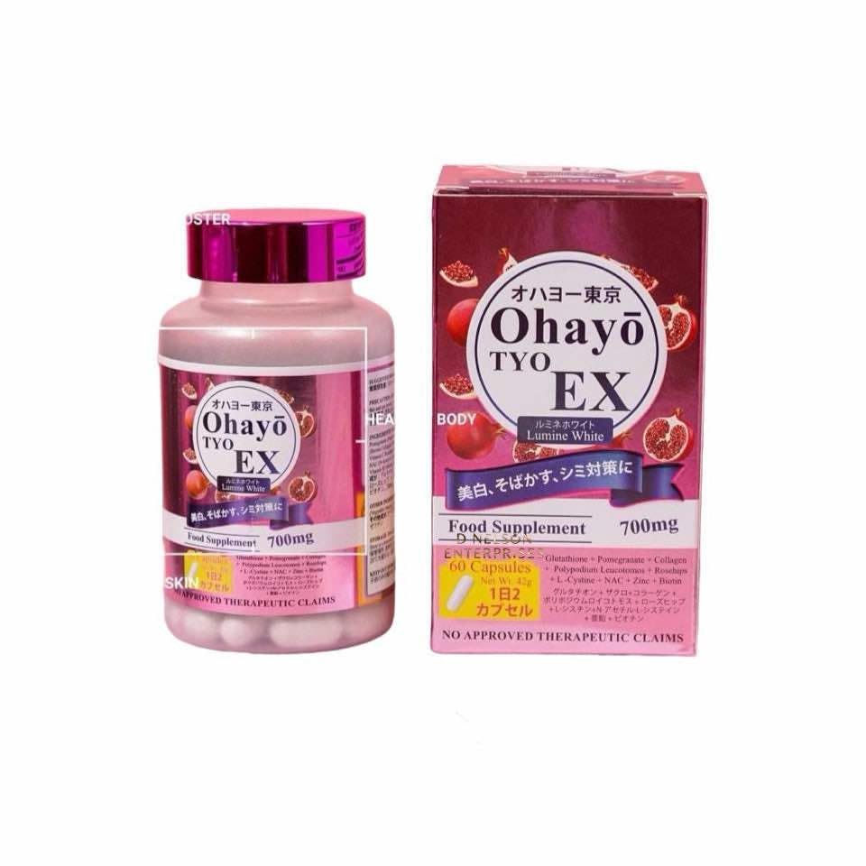 OhayoTYO EX Lumine White Glutathione bottle highlighting radiant-skin formula