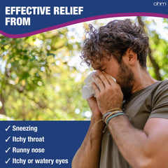 Travel-friendly Ohm packaging designed for on-the-go allergy support