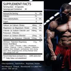 Closeup of Oh!mino capsules for convenient on-the-go nutrition.