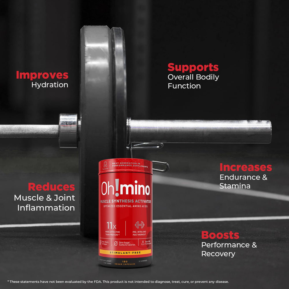 Pouring Oh!mino capsules into hand for easy travel use.