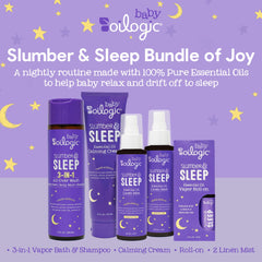 Oilogic Calming Cream bottle ready for bedtime massage.