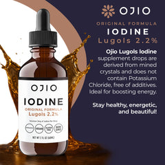 Ojio Lugols iodine solution pack featuring two bottles for long-term use