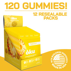 ōku Energy Chews gelatin-free and vegan-friendly for everyday snacking.