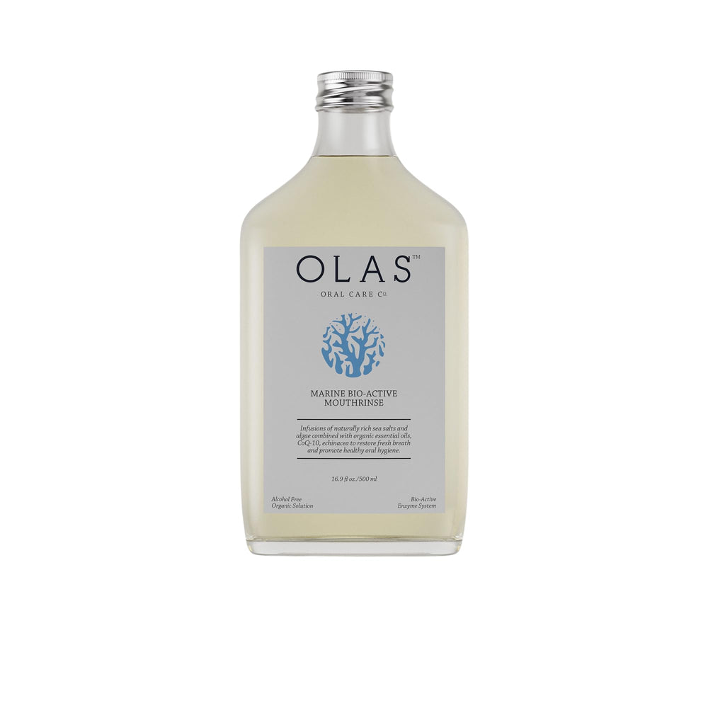 Olas alcohol-free mouthwash bottle for a refreshing, non-stinging daily rinse.