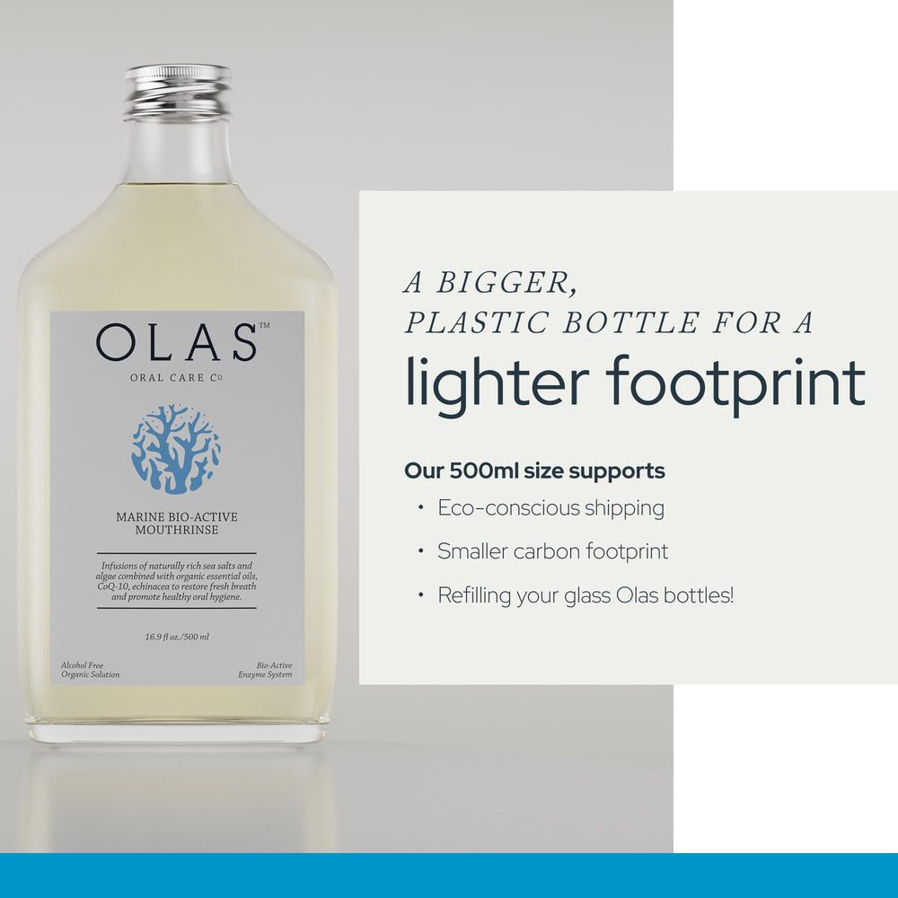 Olas marine complex close-up with seaweed extract supporting tooth and gum health.