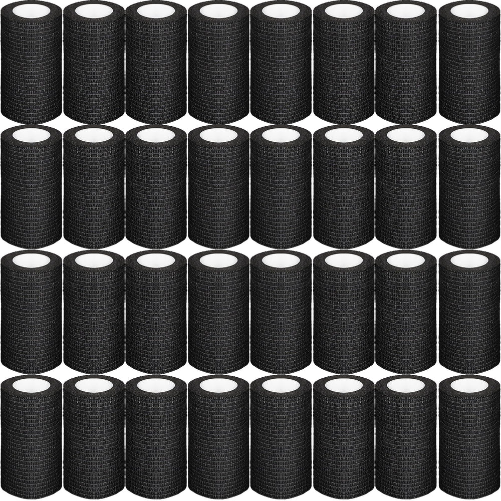 Oleitodh bandage wrap 4in black roll, 5yds, bulk pack for athletic support and stability
