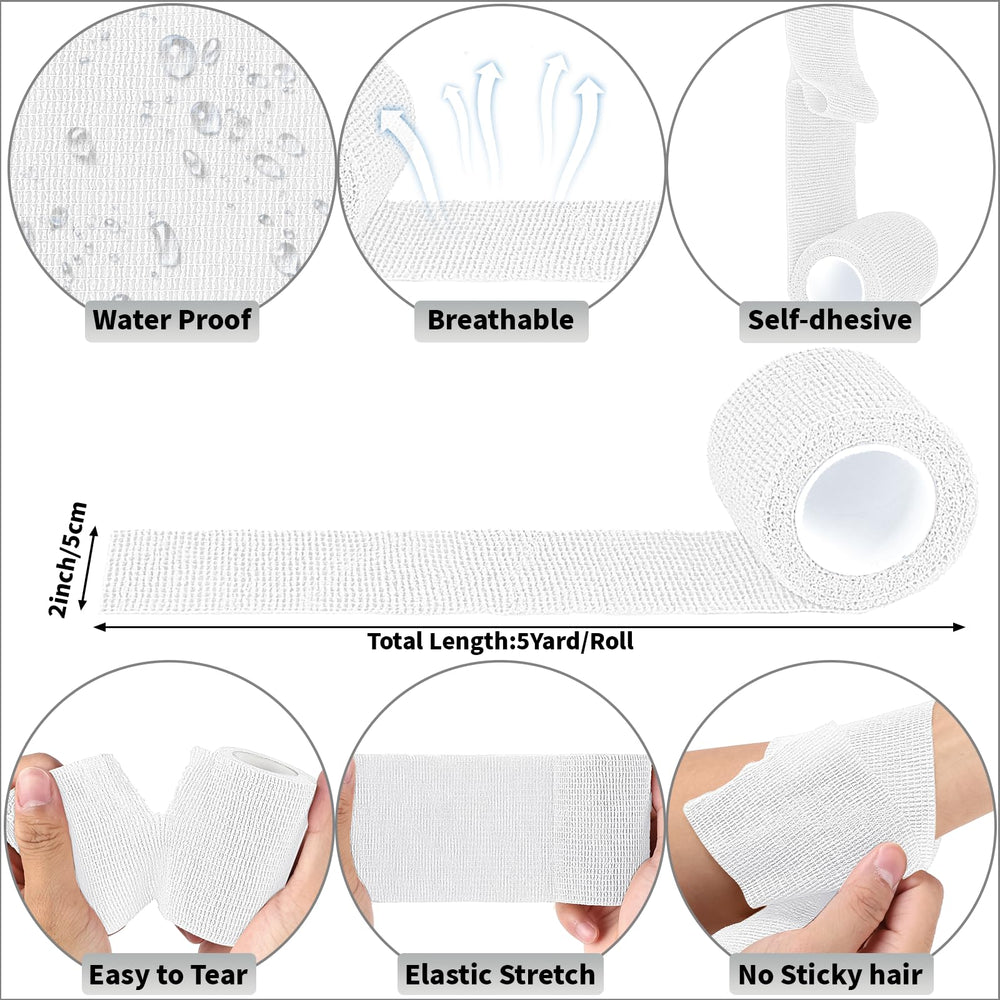 Oleitodh self-adherent bandage closeup shows breathable nonwoven fabric.