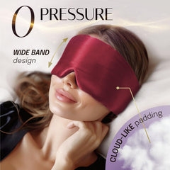 OLESILK Burgundy silk sleep mask combines blackout performance with style.