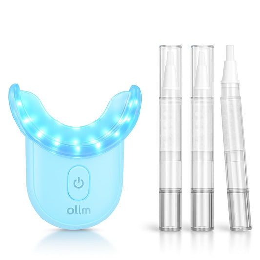 OLLM Teeth Whitening Kit with 32-LED light for faster at-home whitening