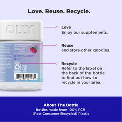 OLLY Relaxing Magnesium Gummies label highlights Magnesium Citrate absorption