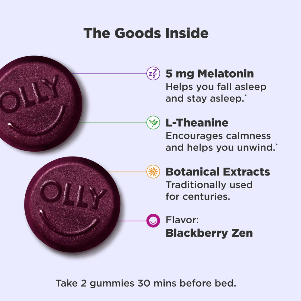 OLLY bottle on nightstand for your bedtime routine