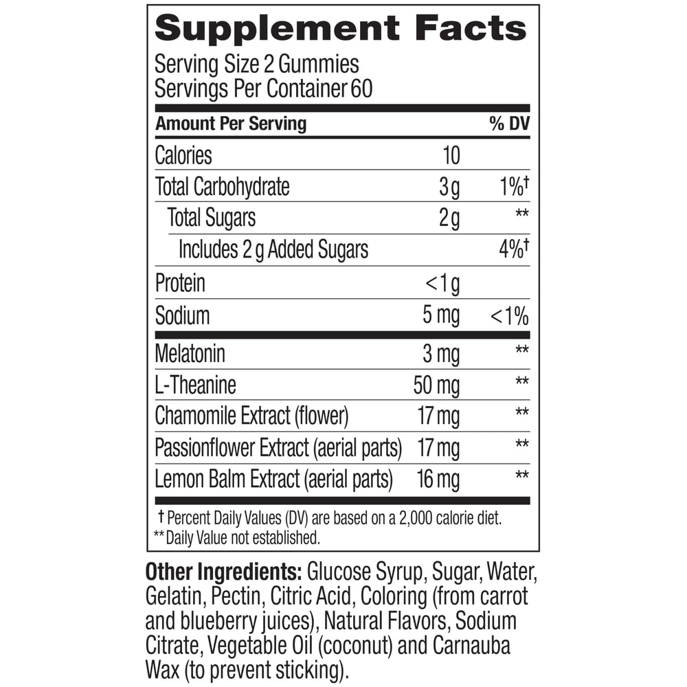 OLLY Sleep Gummies l-theanine closeup illustrating calming support