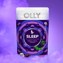 OLLY Sleep Gummies packaging pouch emphasizing eco-friendly design