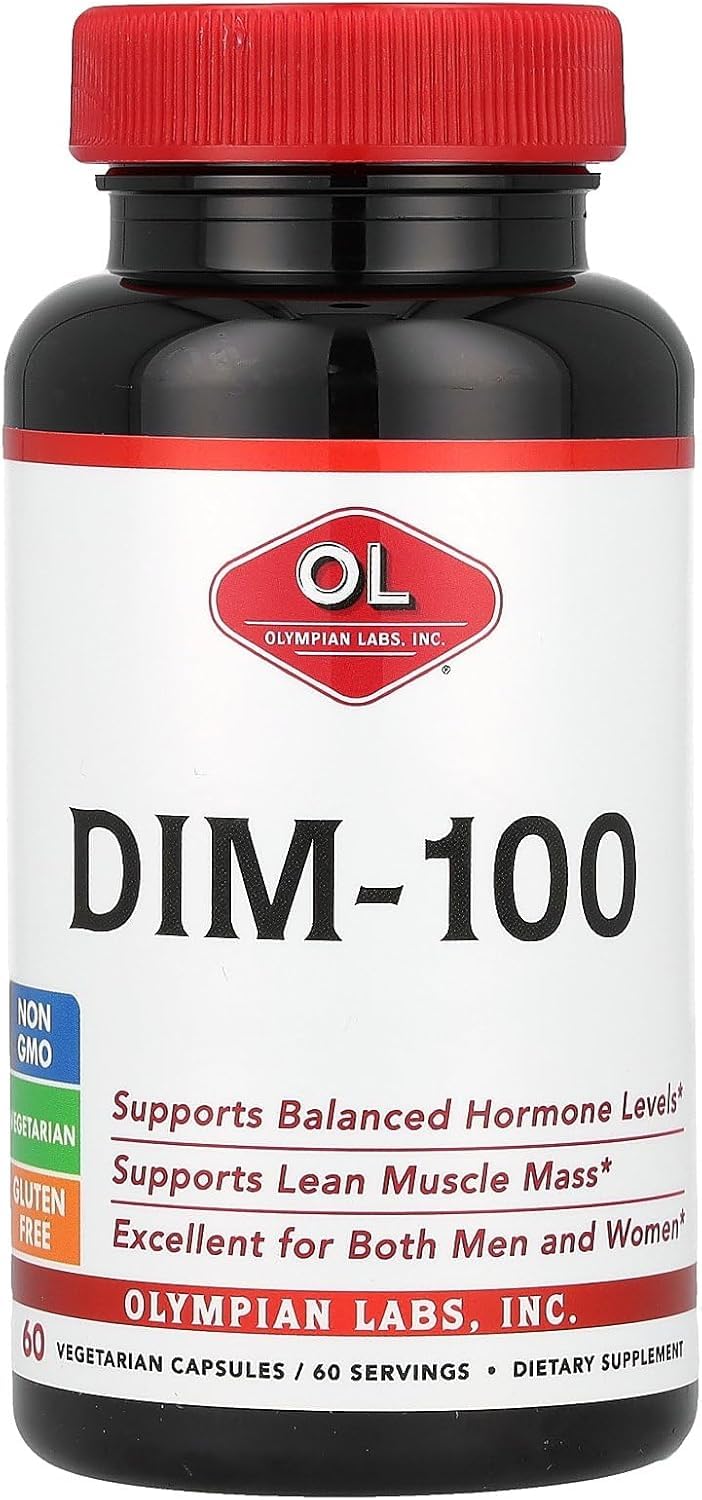 Olympian Labs DIM bottle front view for potential estrogen metabolism support