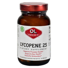 Olympian Labs Lycopene 25mg bottle offering antioxidant support for heart and prostate health