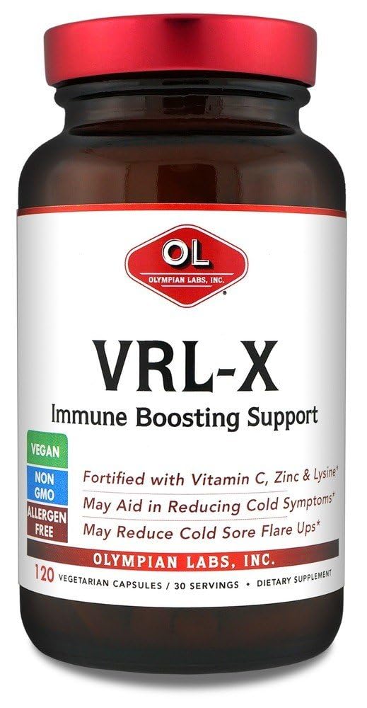 Olympian Labs VRL-X bottle with capsules for daily immune support.