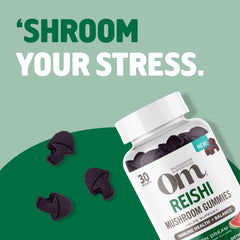 OM MUSHROOM REISHI GUMMIES Watermelon Organic Certification Label signals quality.