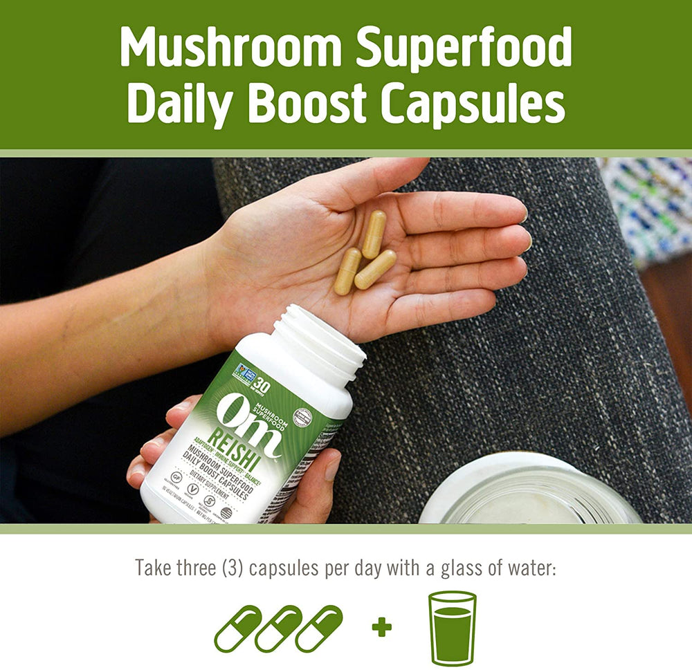 OM Mushroom Reishi organic powder sourced for USA facilities