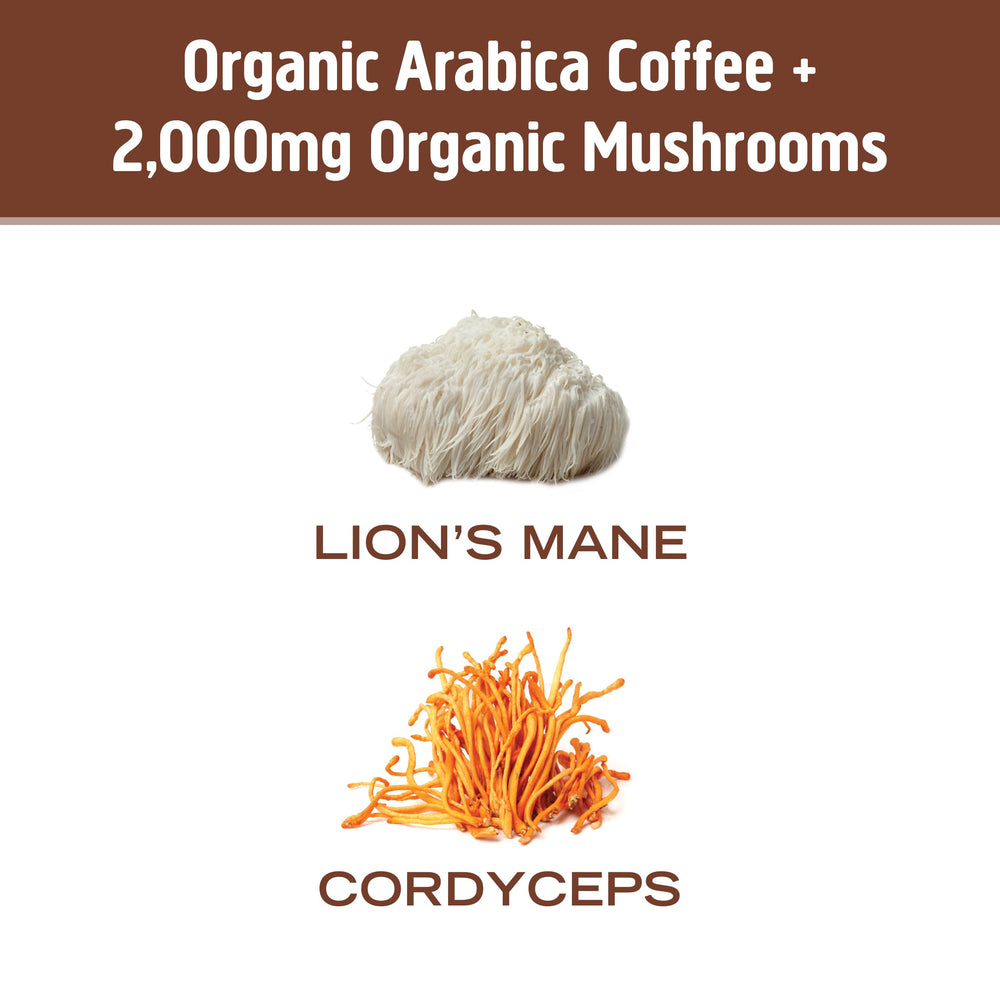 OM Mushroom Superfood instant coffee with Ginkgo leaf for focus and balance