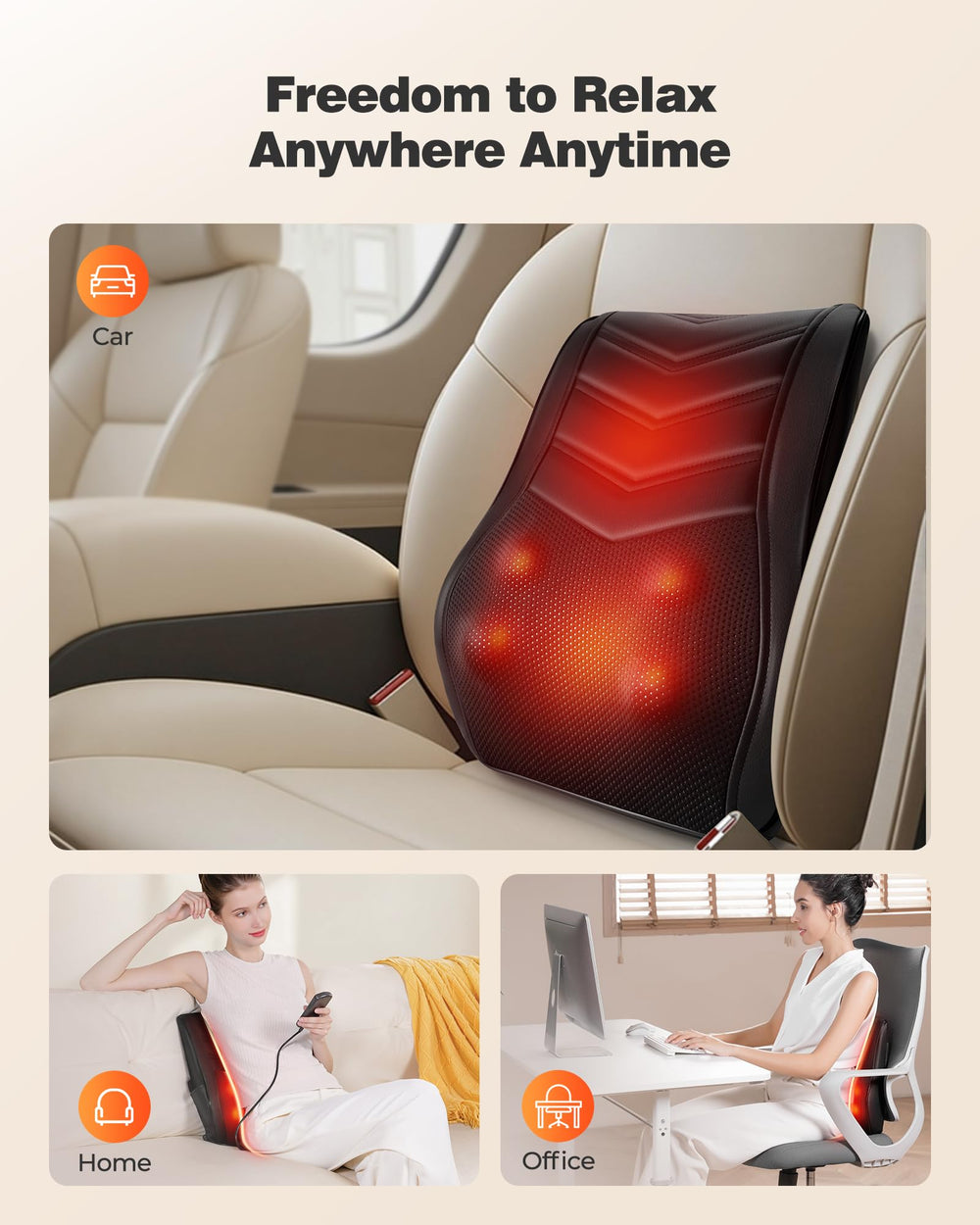 Great for home, office, or car sessions to reduce stress.