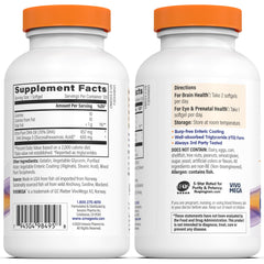 OmegaVia daily-use capsules shown with a meal for absorption.