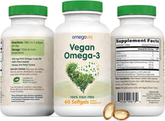 OmegaVia vegan omega-3 planet and ocean friendly packaging design.