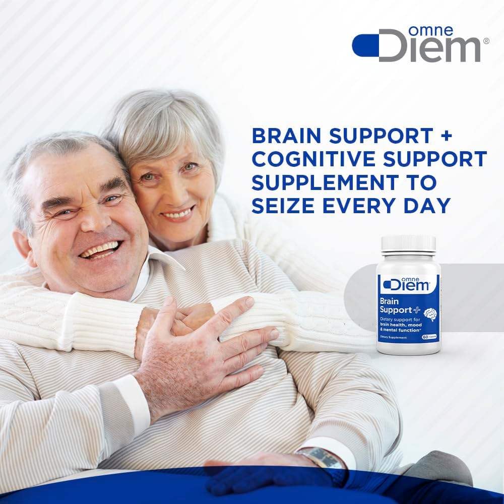 Omne Diem Brain Support capsules closeup for easy daily use.