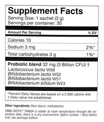 OMNi BiOTiC Panda probiotic dissolves in water for activation before use.