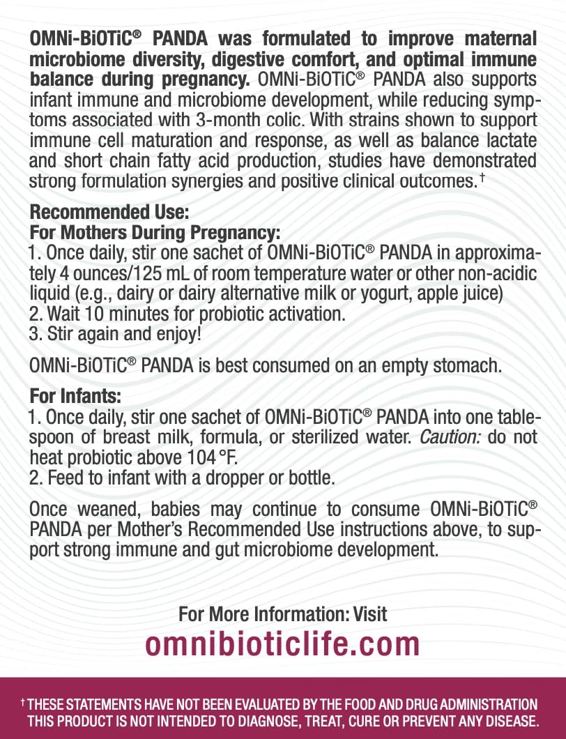 OMNi BiOTiC Panda monthly box with daily sachets for routine.